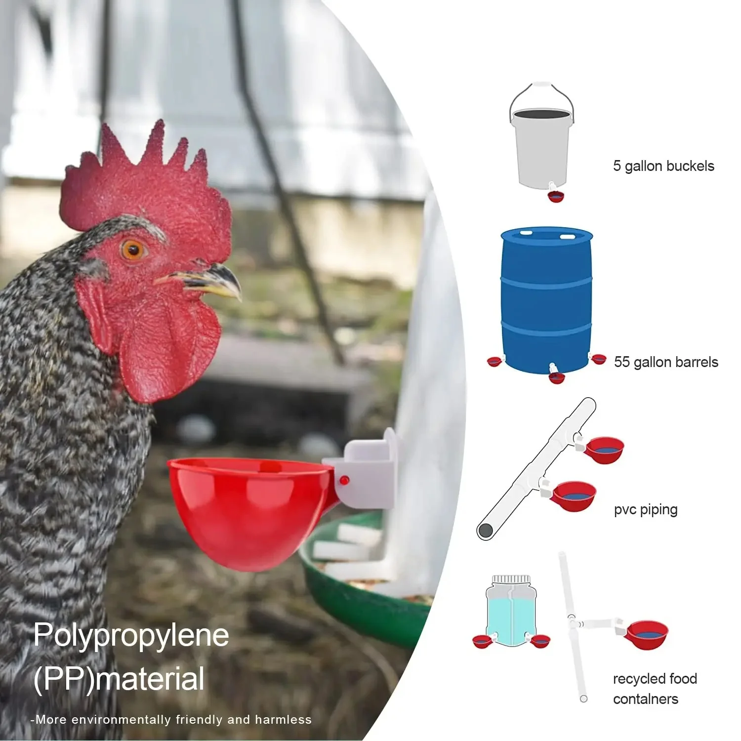 10 Pcs Chicken Waterer - Image 2