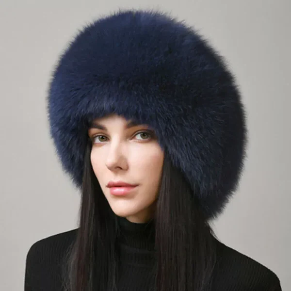 100% Natural Fox Fur Hat Women Cap Thick Fur Cap Winter Warm Hat Female Fashion For Women Hat With Earmuffs Hat - Image 7