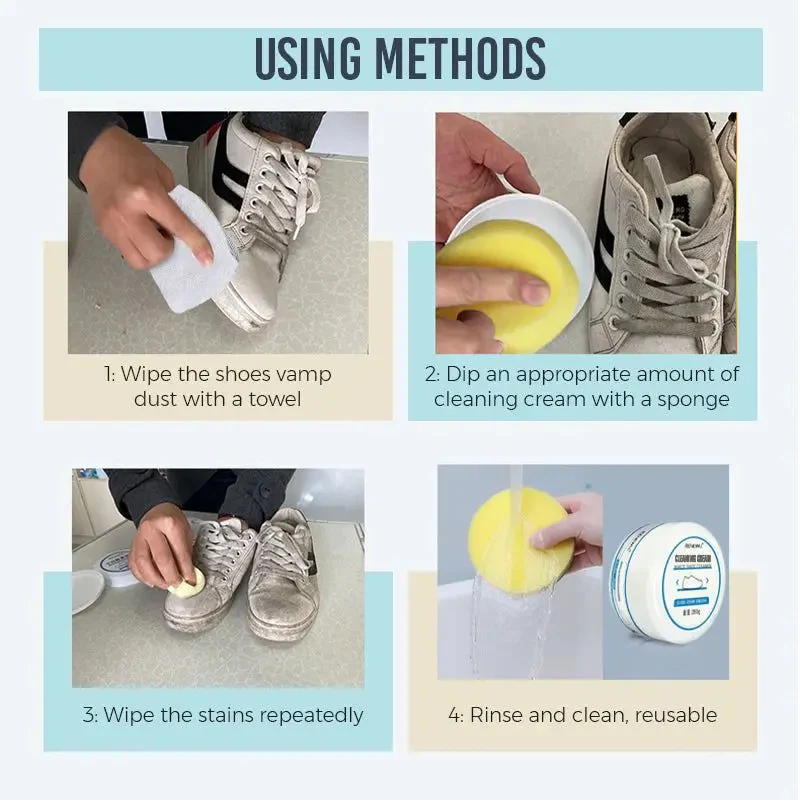 100g White Shoes Cleaner - All-Purpose Cleansing Cream - Image 4