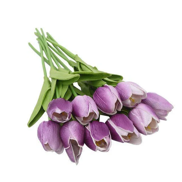 10x Artificial Tulips Flowers - Image 15