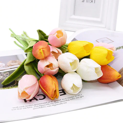 10x Artificial Tulips Flowers - Image 22