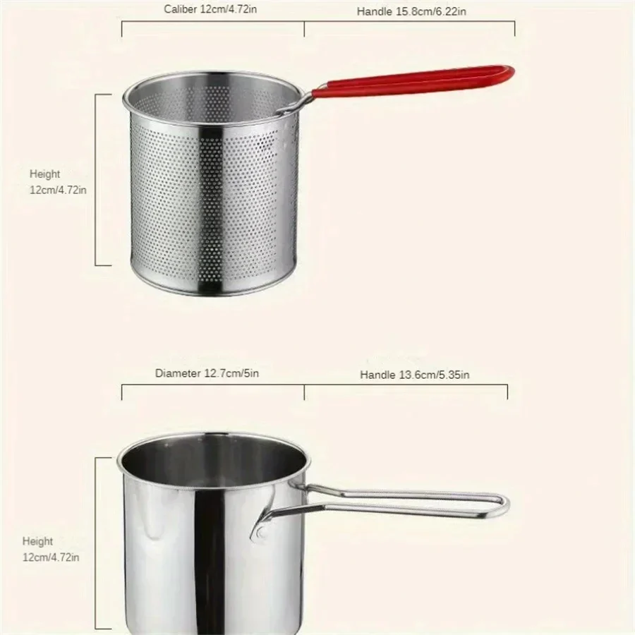 1200ML Deep Fryer Pot with Strainer - Image 4
