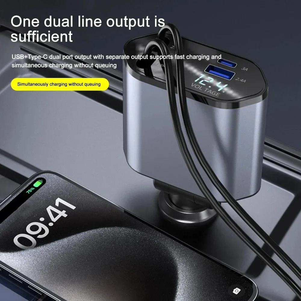 120W Retractable Car Charger - Image 2