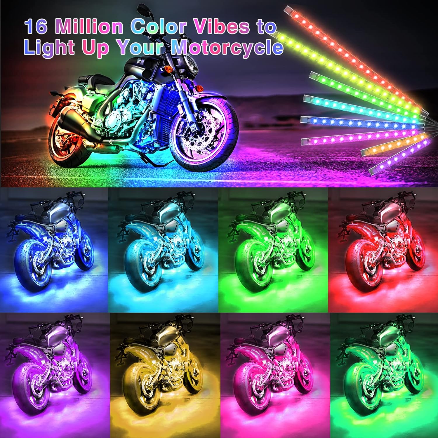 12pcs Motorcycle Led Light Kit With Brake Light Turn Signal - Image 4