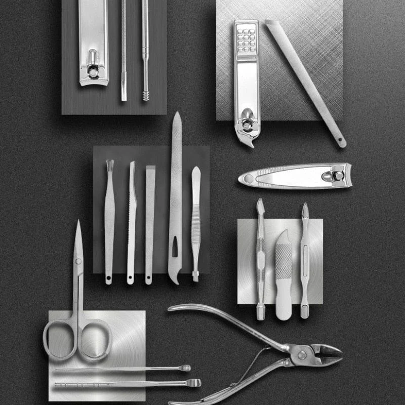 19 in 1 Stainless Steel Manicure set Nail clipper Kit - Image 2