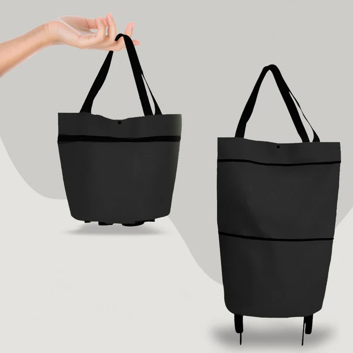 2-in-1 Foldable Shopping Bag with Wheels - Image 2