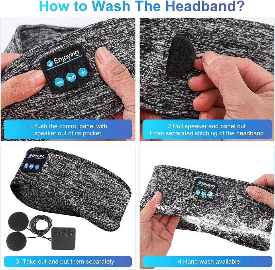 2-in-1 Wireless Sleeping Headphones, Sports Headband, for Sleeping, Workout, Jogging, Insomnia - Image 5