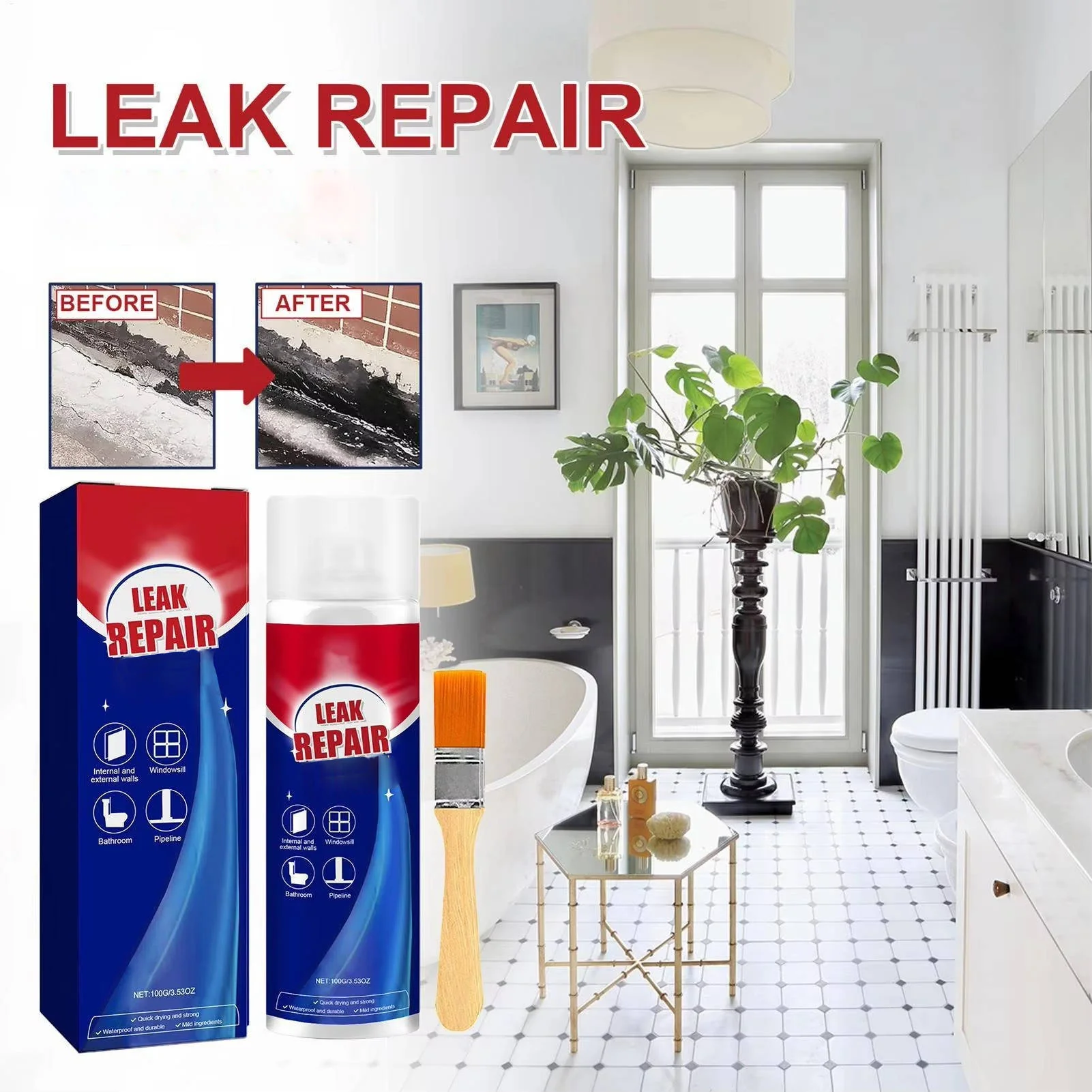 2 Set Leak Repair Waterproof Sealant Spray All Purpose - Image 3