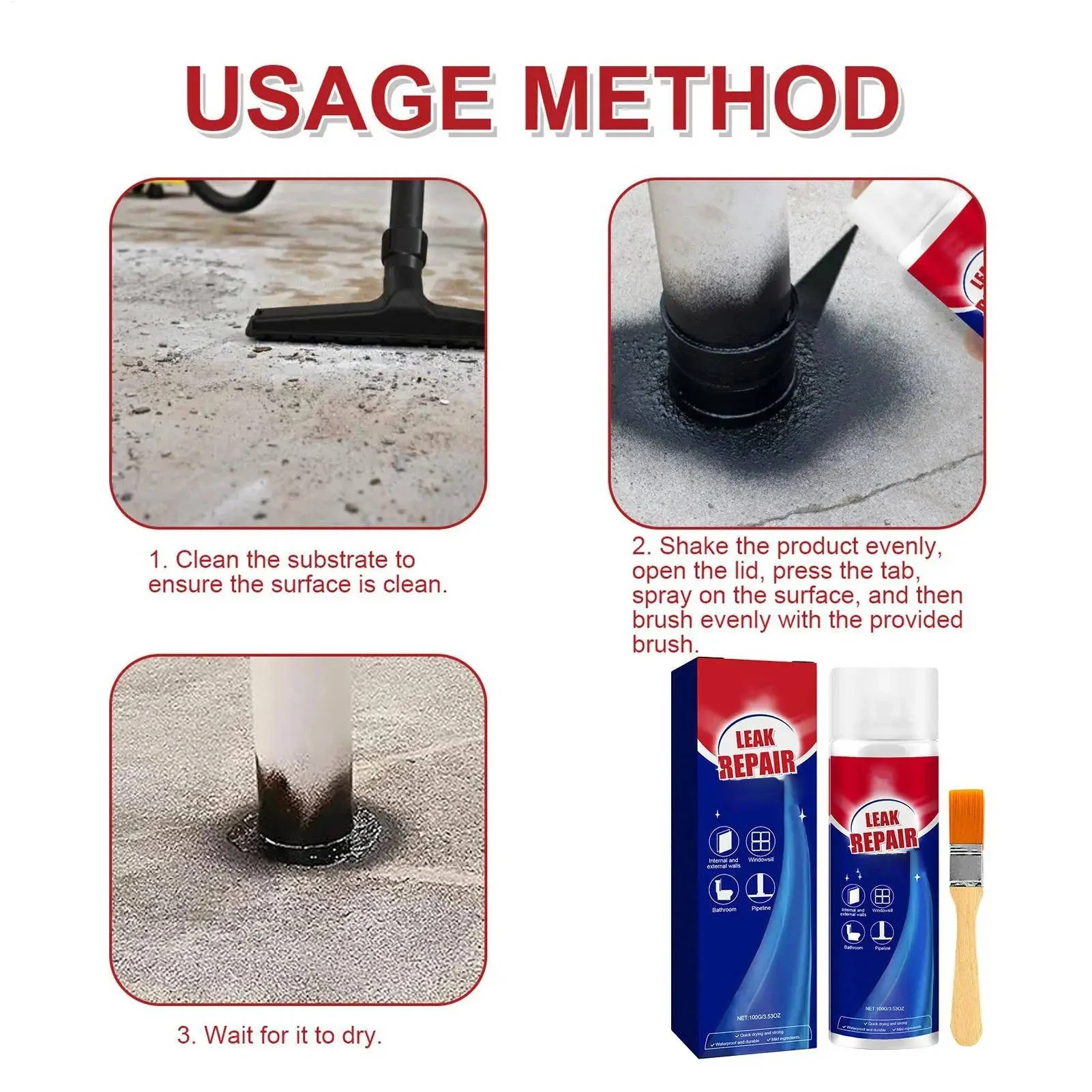 2 Set Leak Repair Waterproof Sealant Spray All Purpose - Image 6