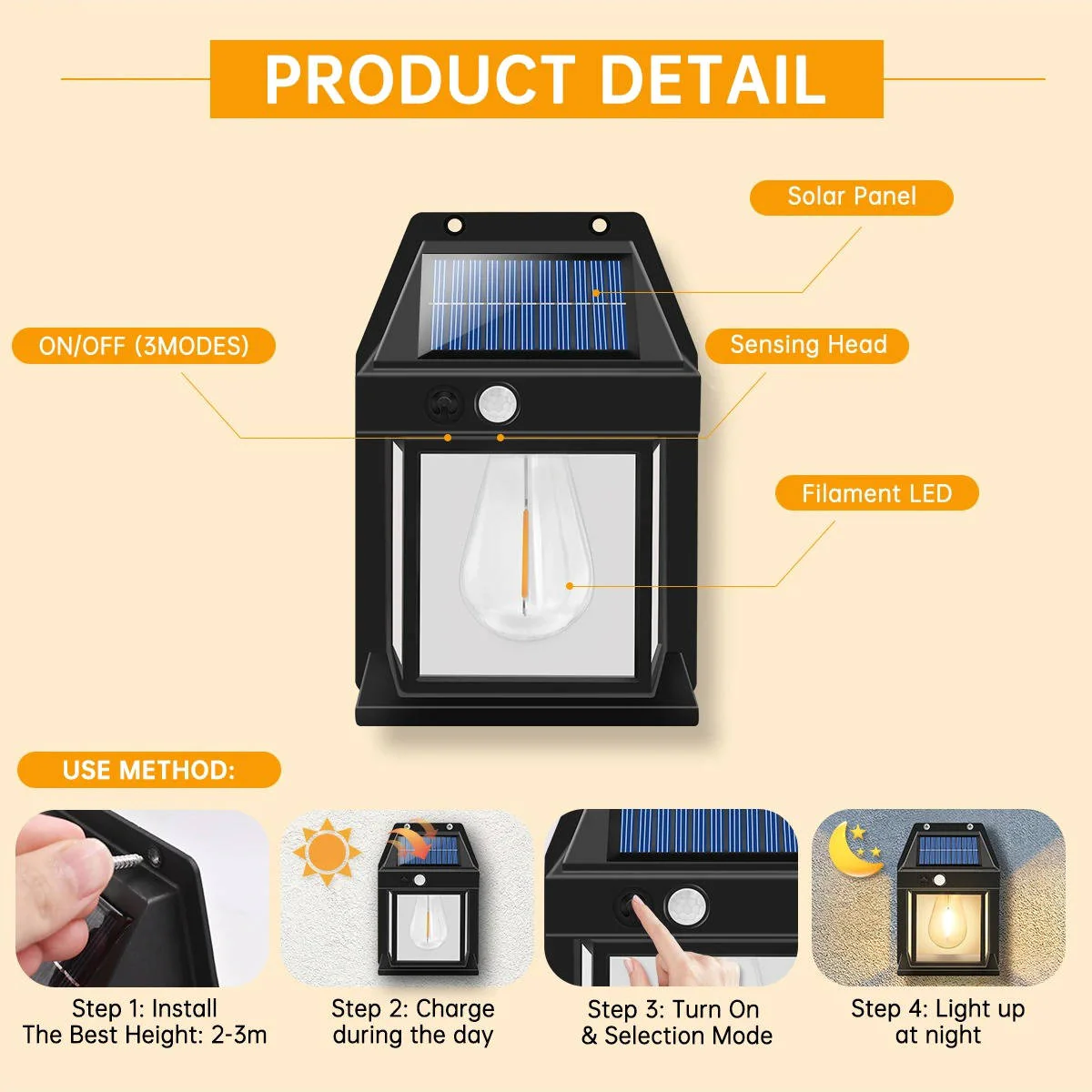 2 Set Solar Wall Lamp Outdoor - Image 6