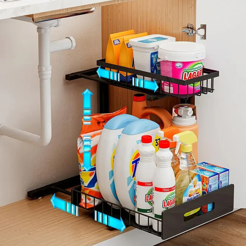 2 Tier Slide Out Under Sink Organizer - Image 4