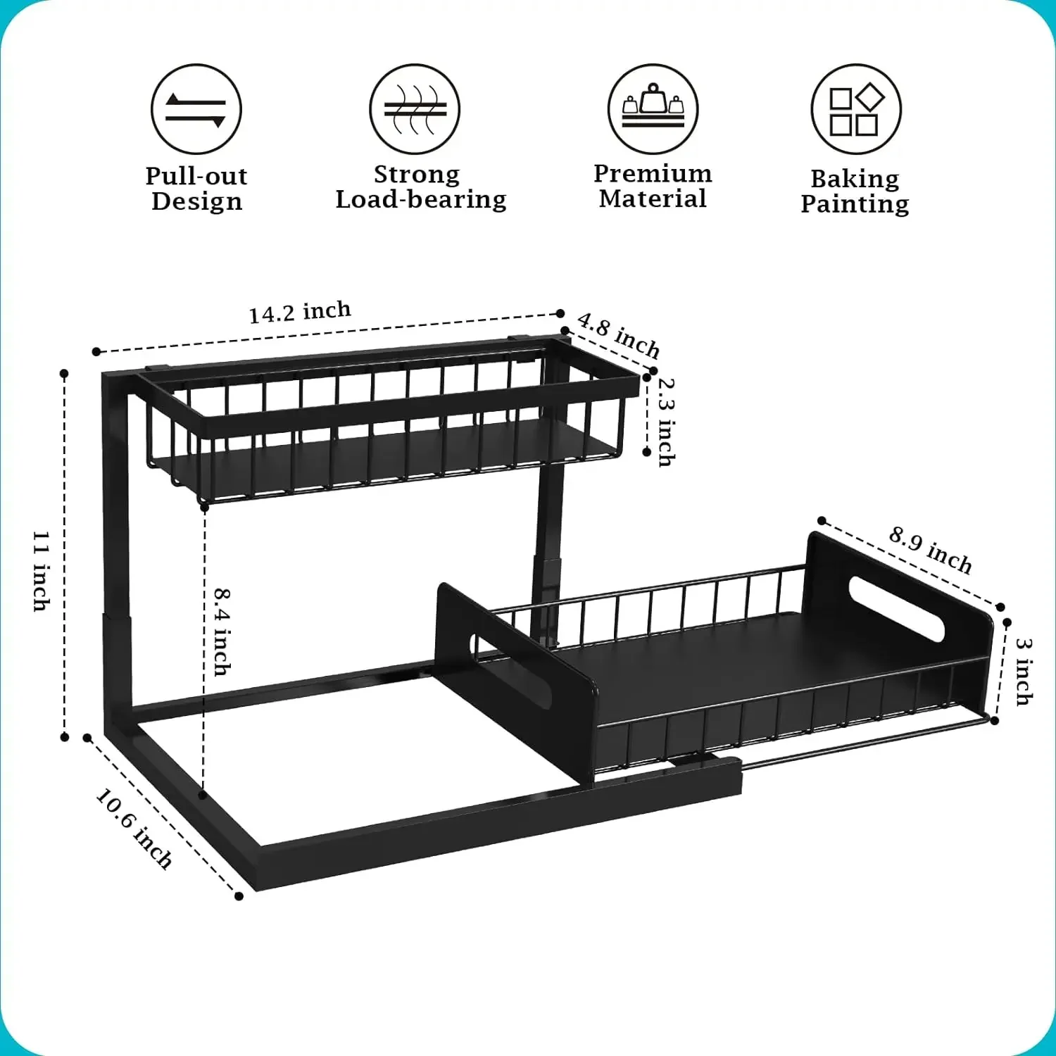 2 Tier Slide Out Under Sink Organizer - Image 5