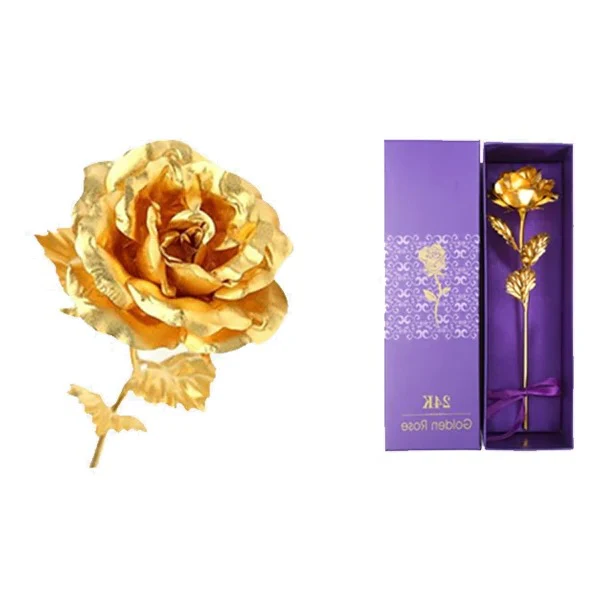 24K Gold Dipped Real Rose with Gift Box - Image 2