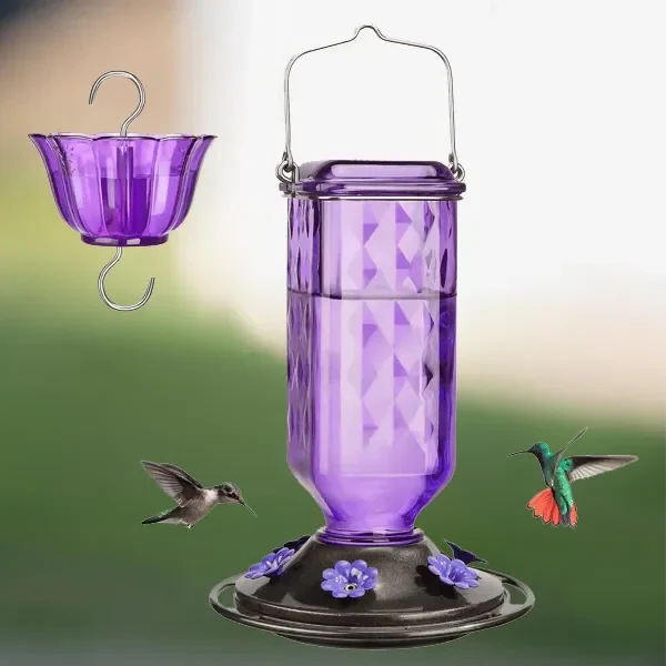 24oz Leak Proof Glass Hummingbird Feeder - Image 3