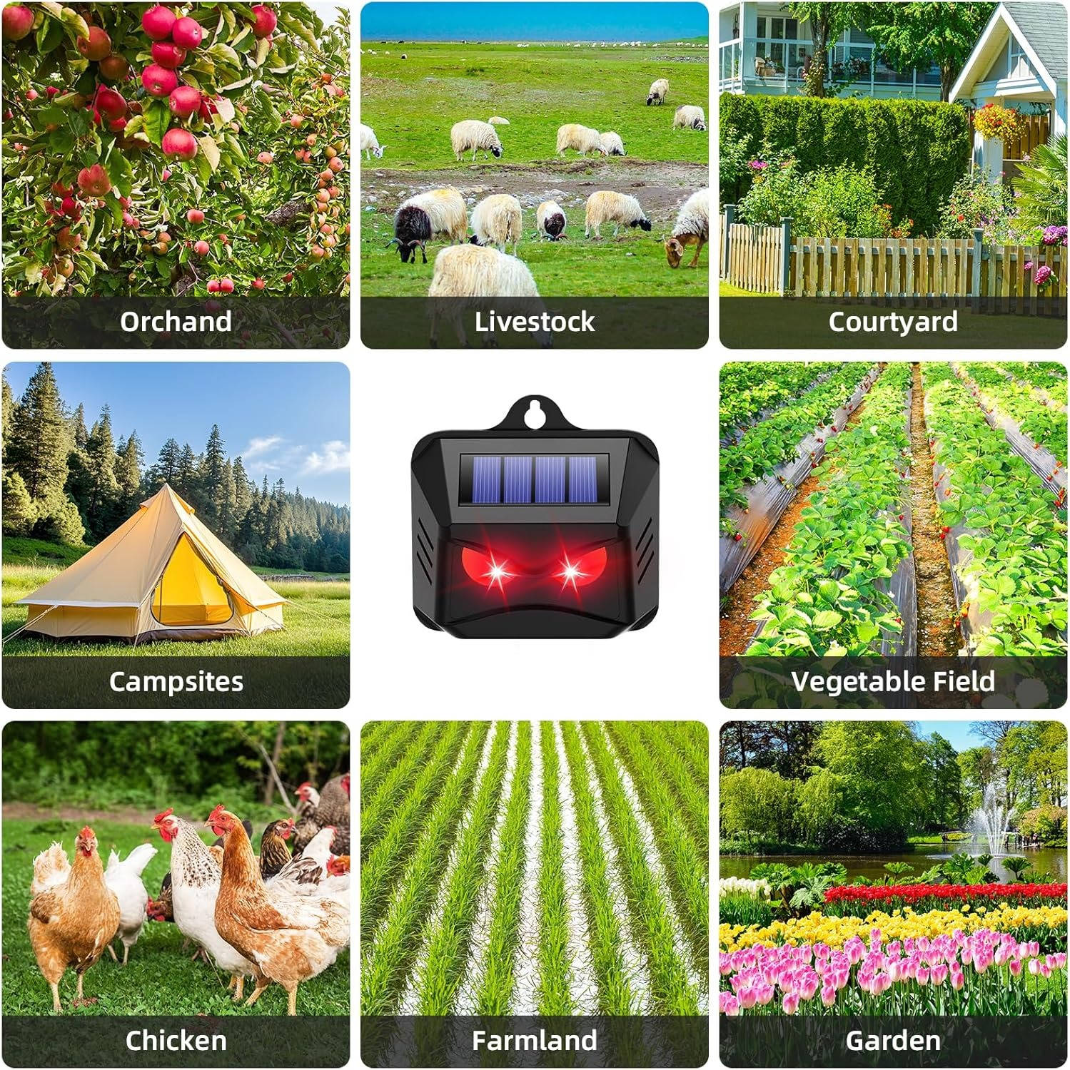 2pcs Solar Powered Ultrasonic Animal Repellent - Image 8