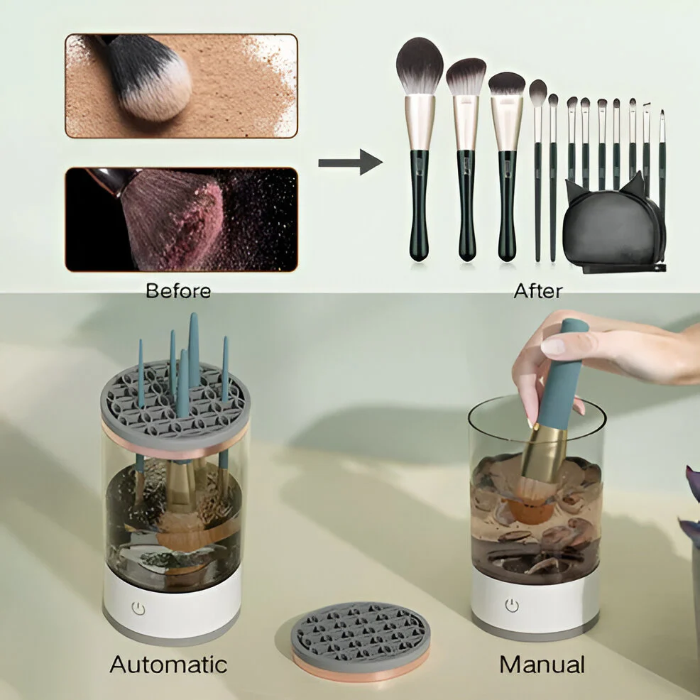 3-in-1 Cosmetic Brush Cleaner Machine - Electric Makeup Brush Cleaner Device - Image 6
