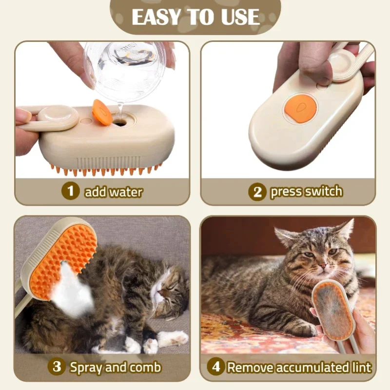 3-in-1 Pet Steam Grooming Brush - Image 5