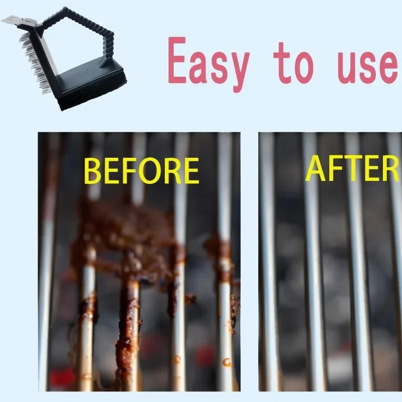 3 in 1 Right Angle Barbecue Grill Brush - Image 4