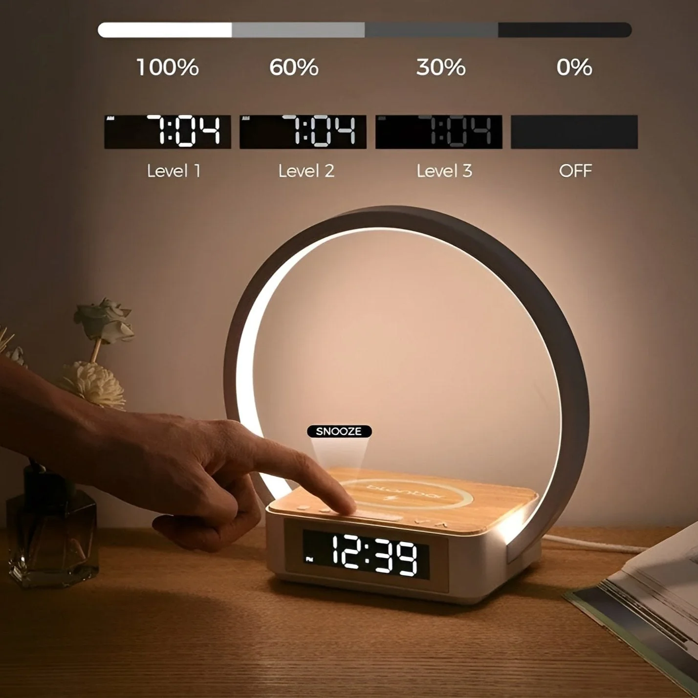 3-in-1 Table Lamp – Wireless Charging, Alarm Clock & Touch Control - Image 3
