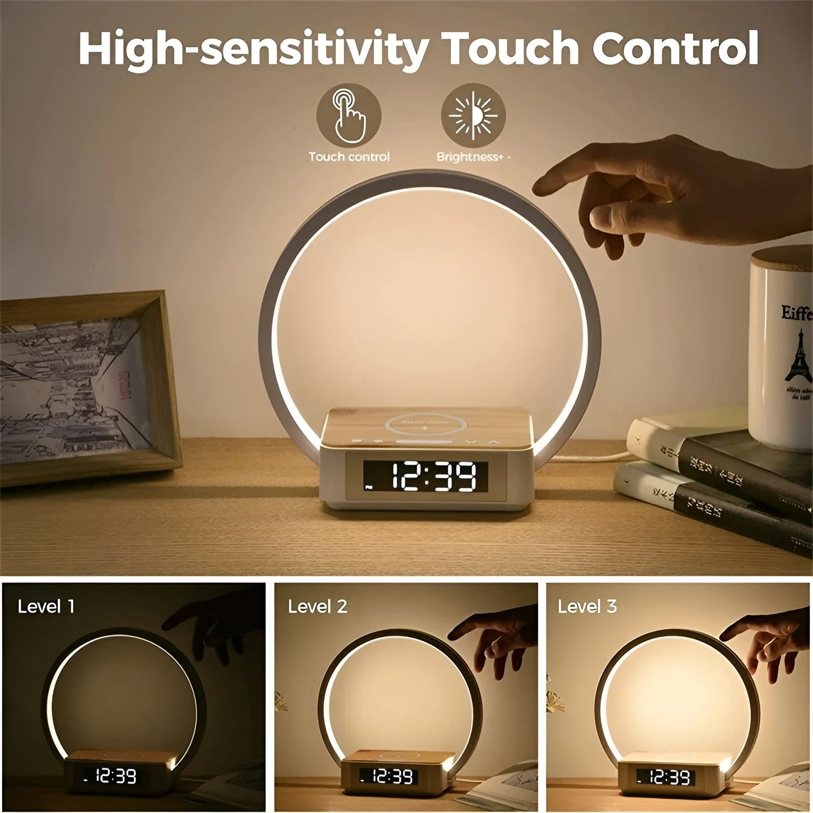 3-in-1 Table Lamp – Wireless Charging, Alarm Clock & Touch Control - Image 4