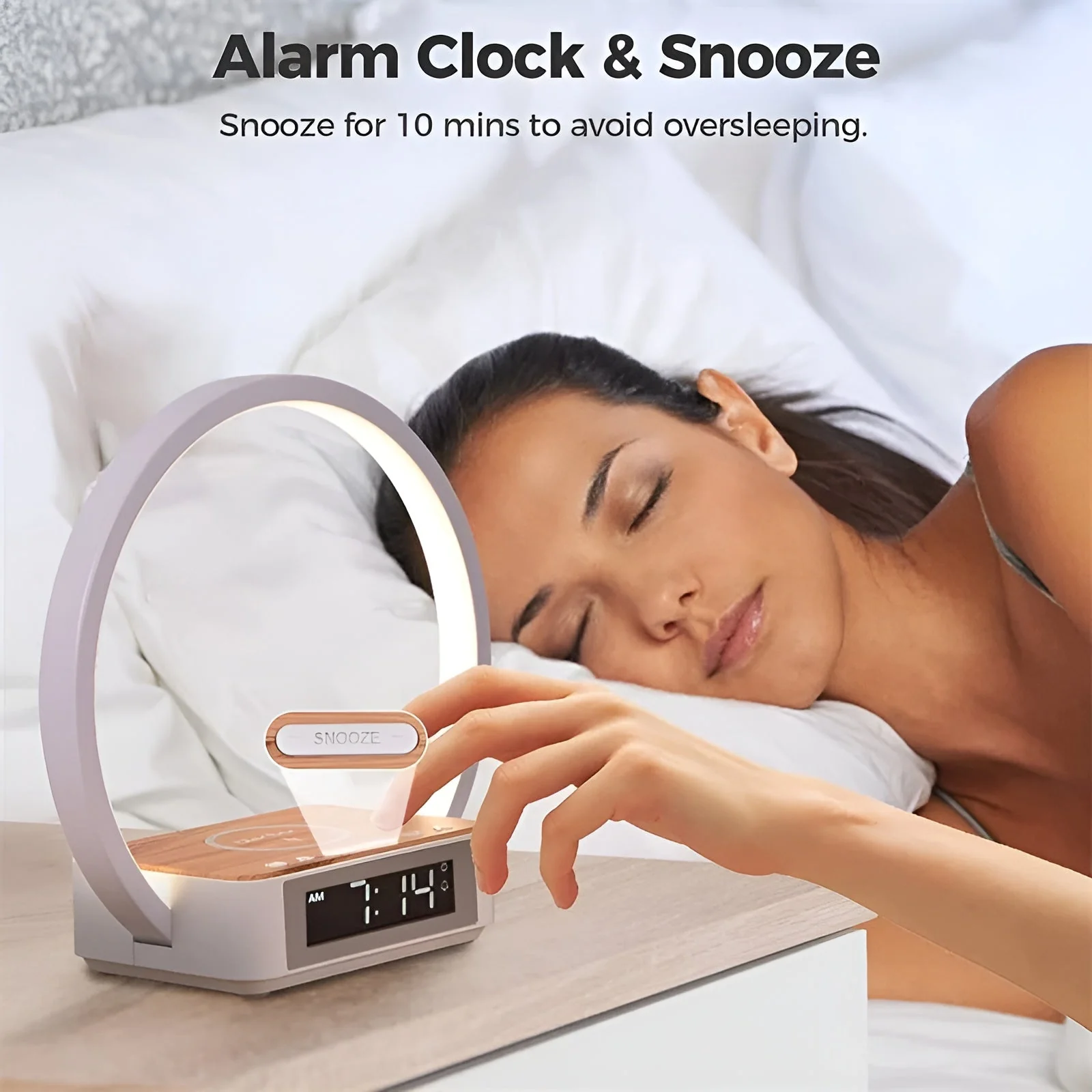3-in-1 Table Lamp – Wireless Charging, Alarm Clock & Touch Control - Image 5