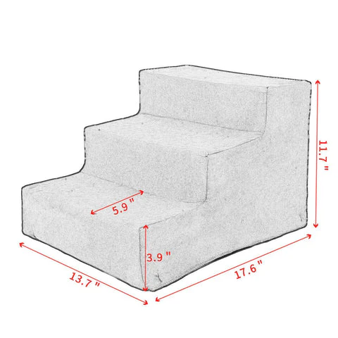 3 Step Portable Dog Stairs For Tall Bed - Image 7