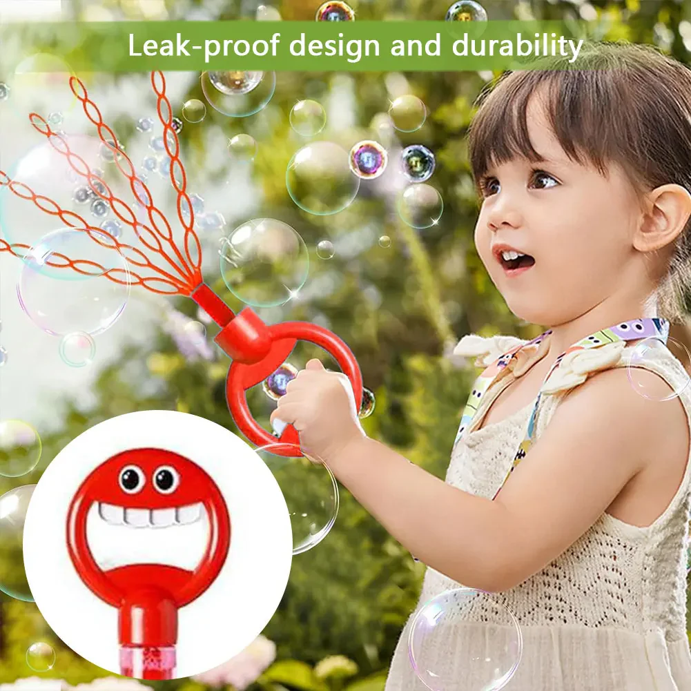 32 Hole Smiling Face Bubble Wand (Random Color) - Image 3