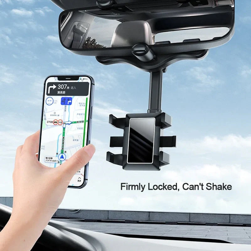 360° Rotating Multifunctional Car Mirror Phone Holder - Image 4