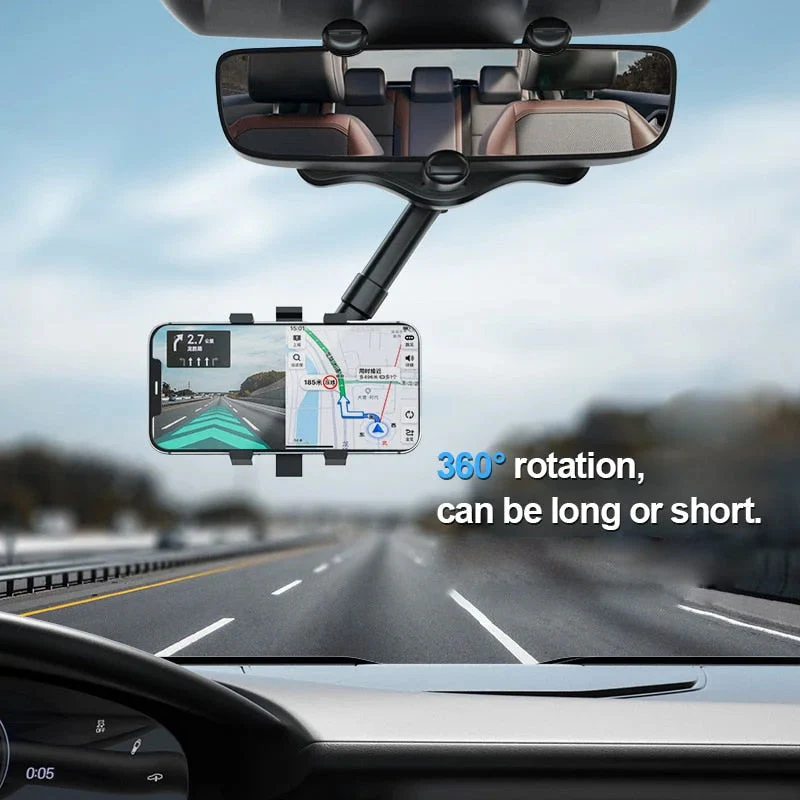 360° Rotating Multifunctional Car Mirror Phone Holder - Image 6