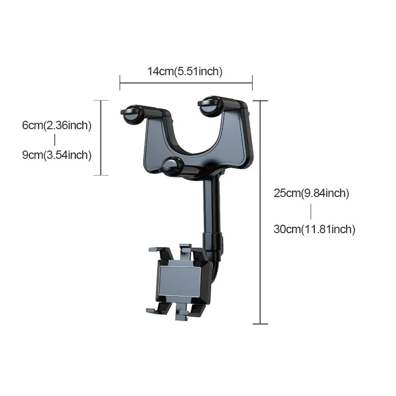 360° Rotating Multifunctional Car Mirror Phone Holder - Image 9