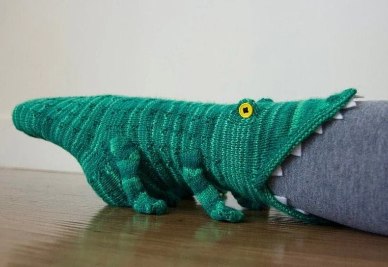 3D Knitted Crocodile Socks - Image 6