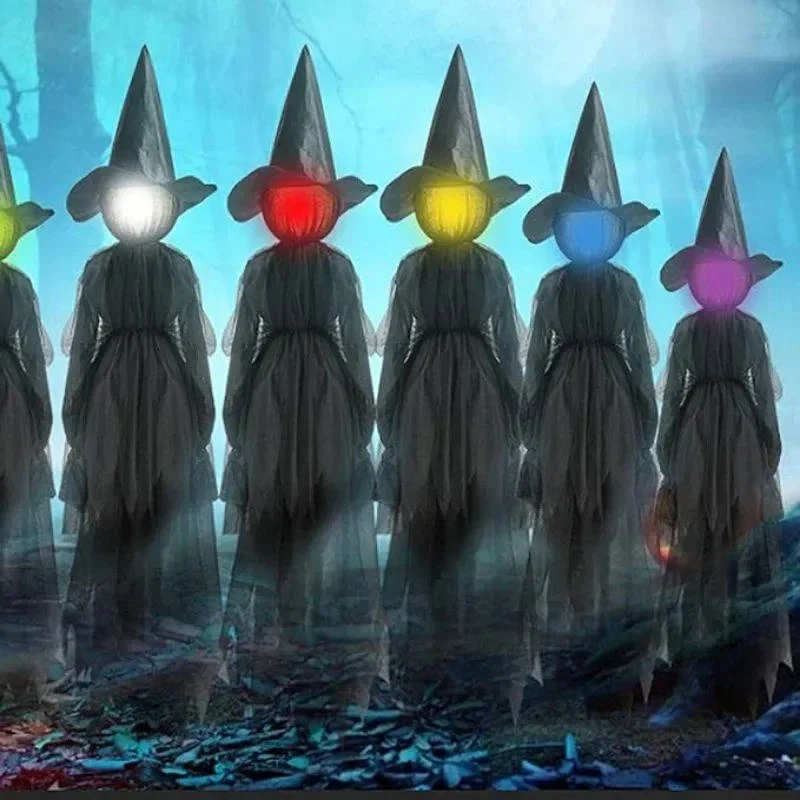 3PCS Indoor And Outdoor Halloween Decorations - Sound Activated Hand Holding Witch - Image 5