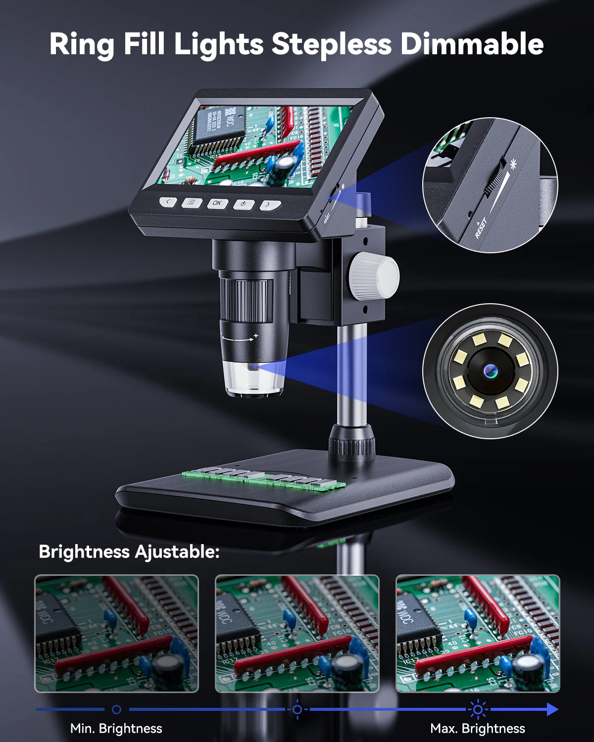 4.3 Inch Digital Soldering Microscope For Electronics Repair - Image 2