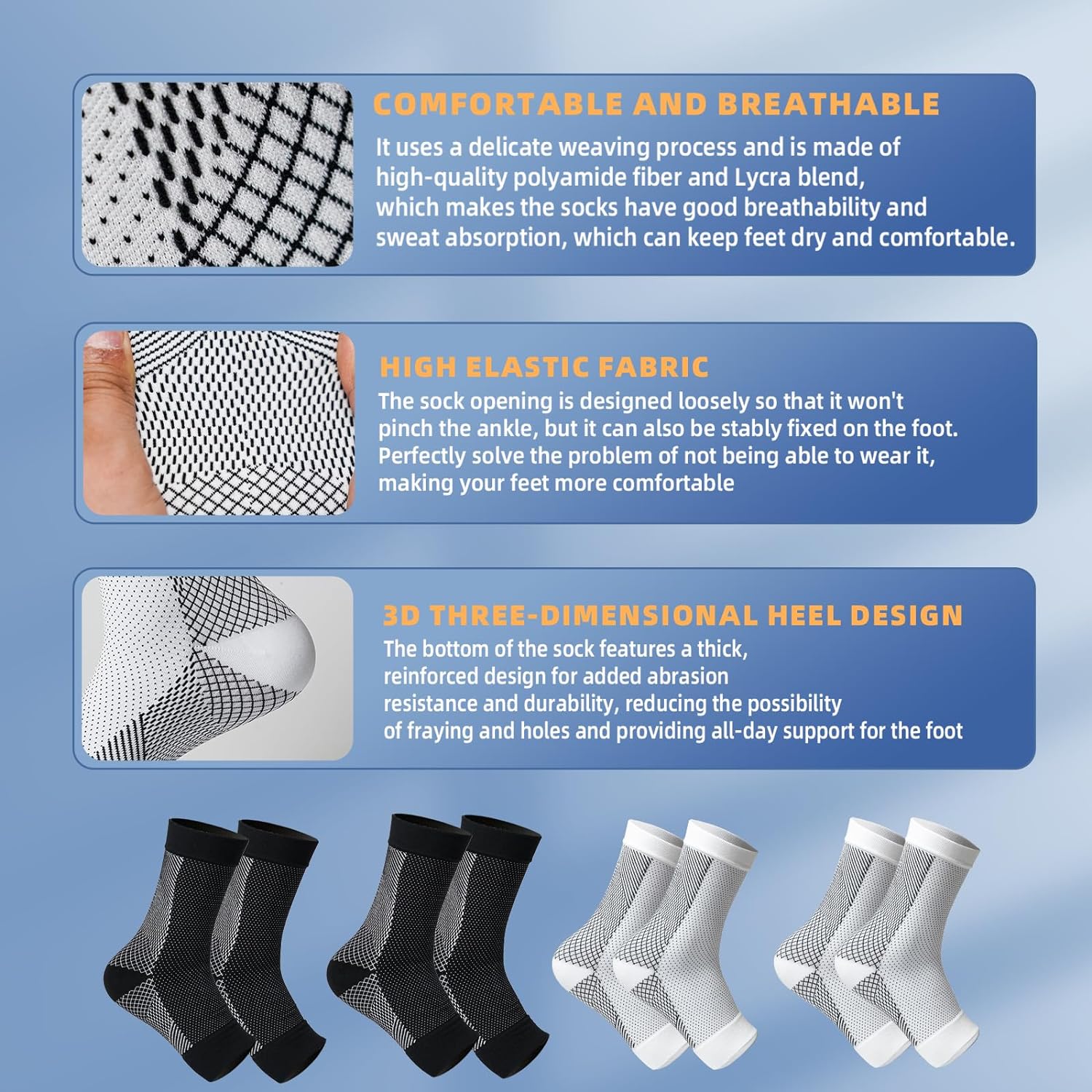 4 Pairs of Premium Therapy Socks For Men and Women - Image 3