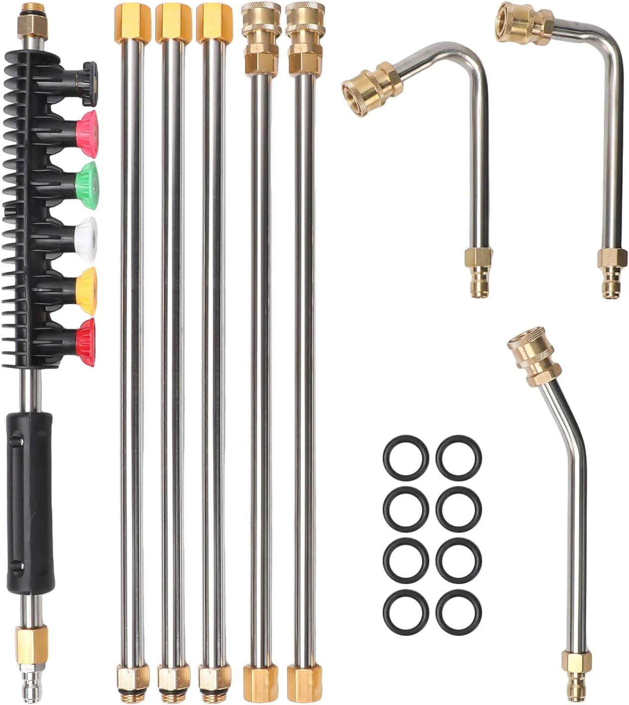 4000 PSI Telescoping High Pressure Power Washer Extension Wands For Gutter & Roof Drainage & Walls Cleaning - Image 9