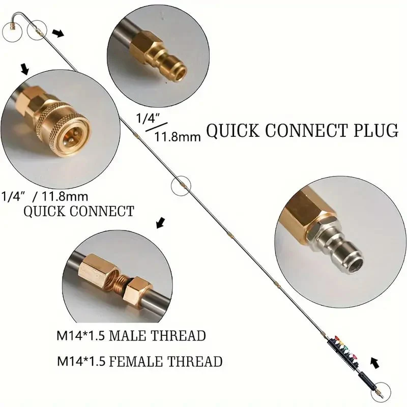 4000 PSI Telescoping High Pressure Washer Wand Set for Gutter & Roof Drainage & Walls Cleaning - Image 3