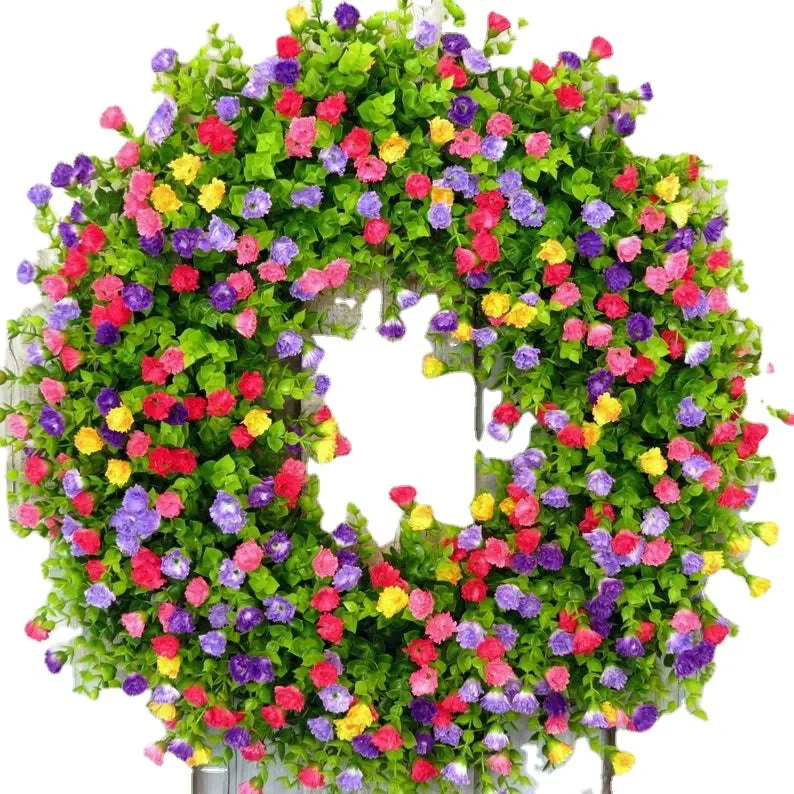 Artificial Colorful Wildflower Spring Wreath - Image 2