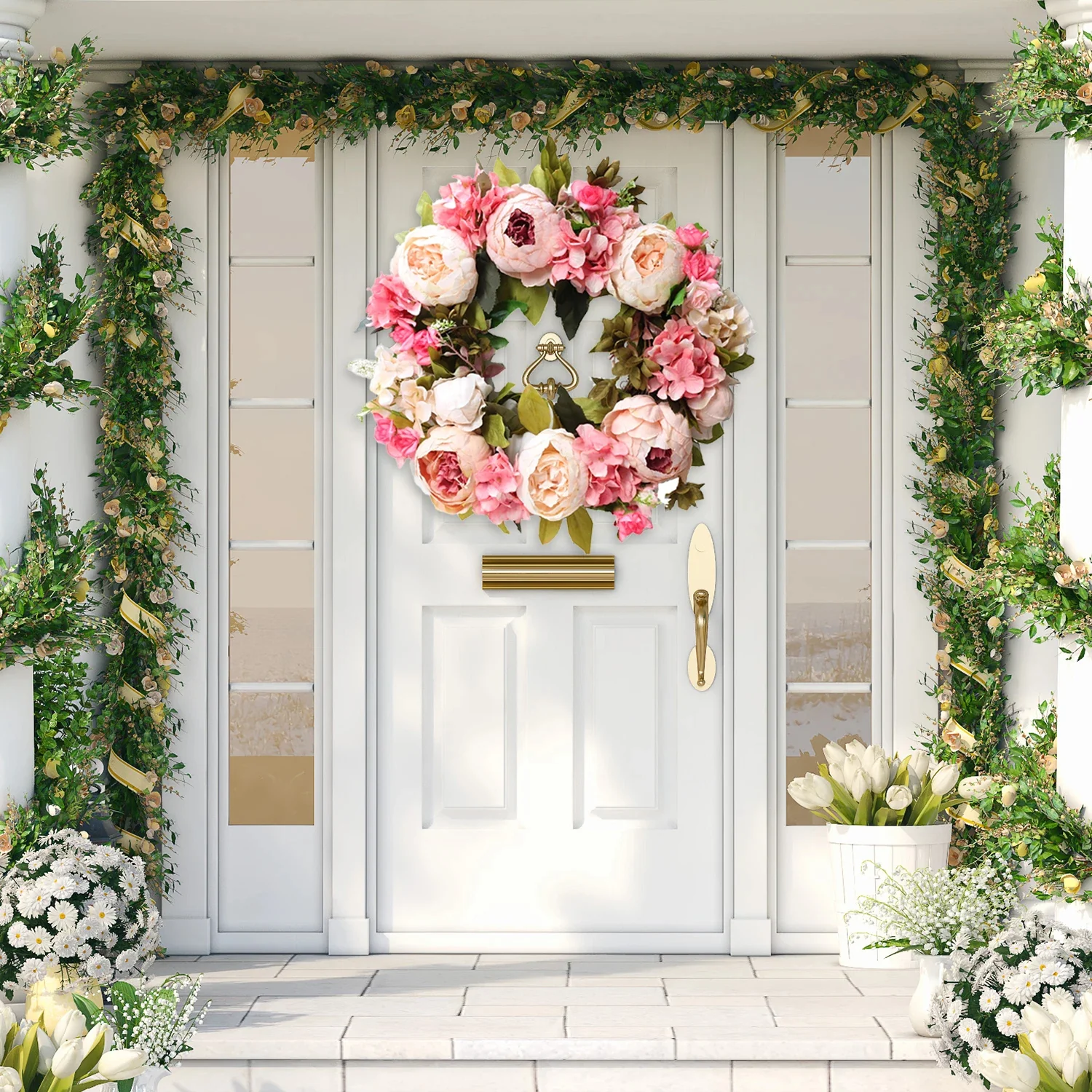Peony Round Wreath - Image 2