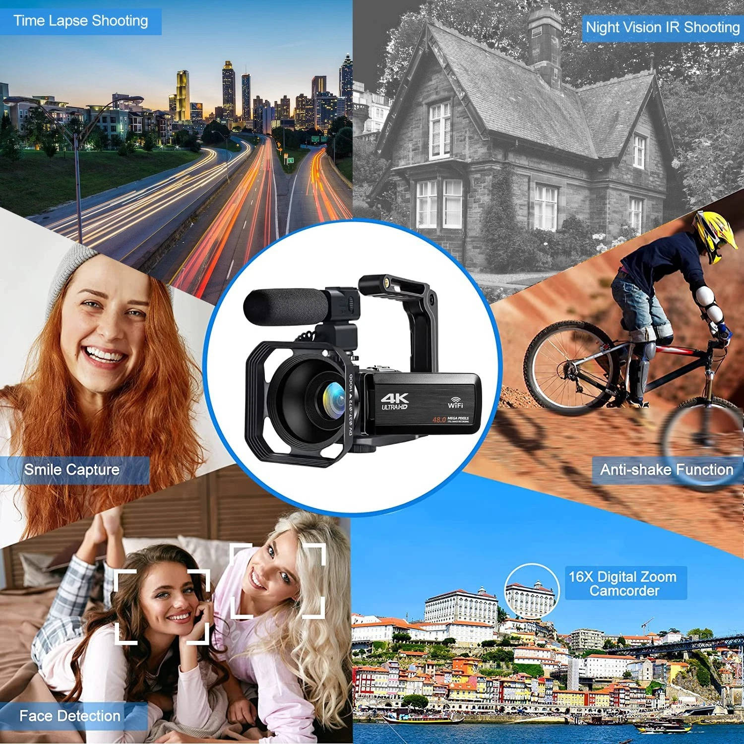 4K Video Camera Camcorder YouTube Vlogging WiFi 48MP Camera - Image 4