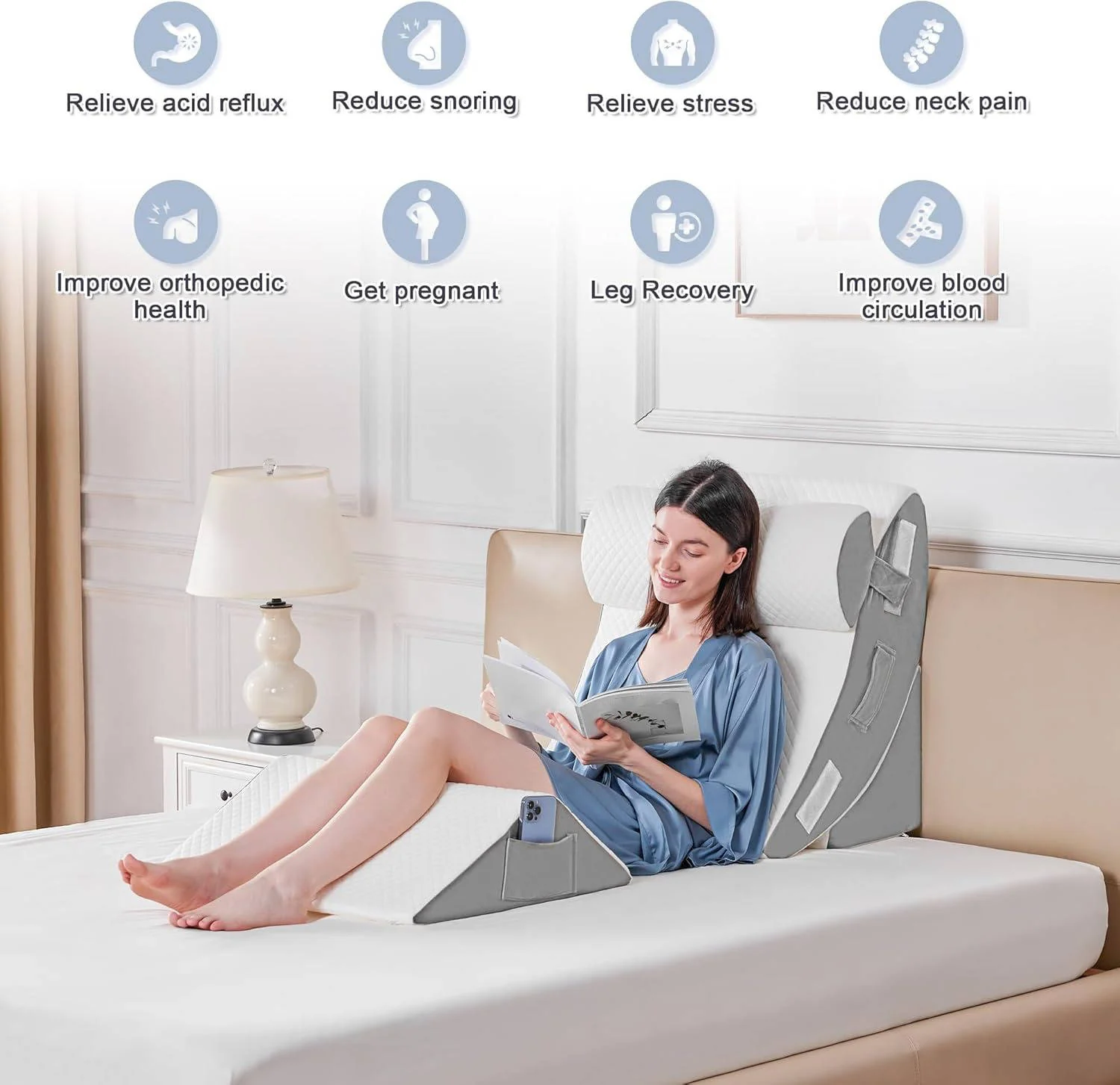 4Pcs Orthopedic Bed Wedge Pillow Set - Image 3