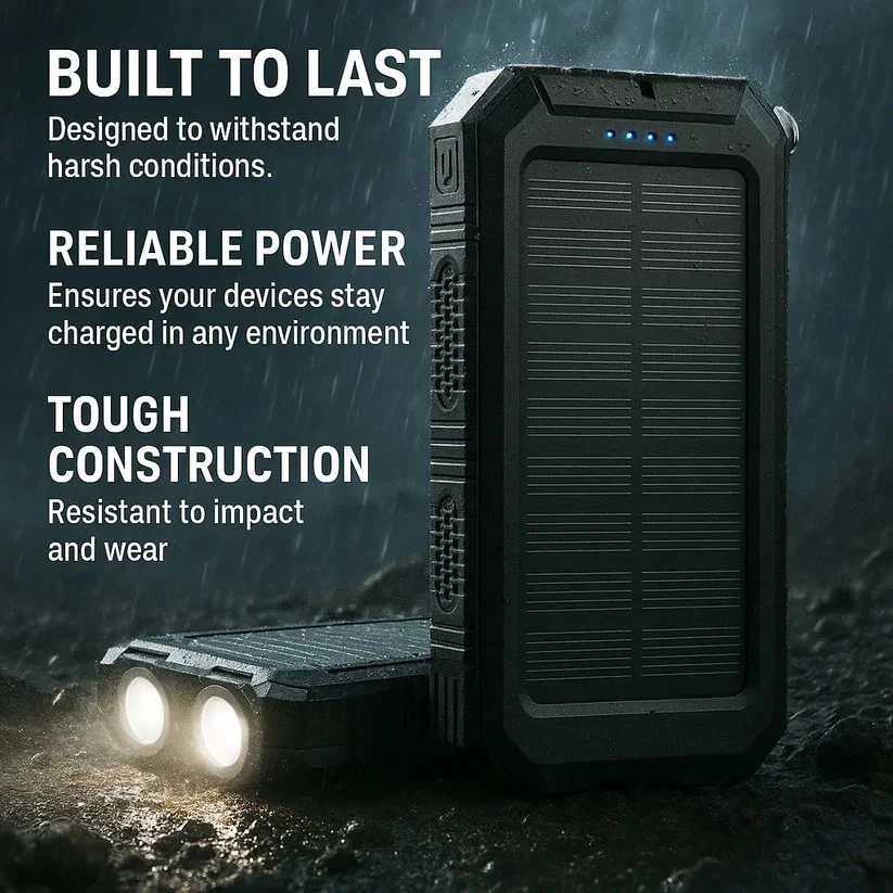500000mAh Solar Charger Waterproof Power Bank External - Image 5