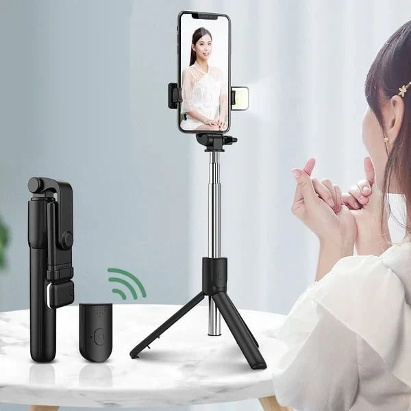 6 In 1 Wireless Bluetooth Selfie Stick With Fill Light - Image 3