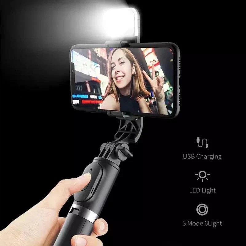 6 In 1 Wireless Bluetooth Selfie Stick With Fill Light - Image 5
