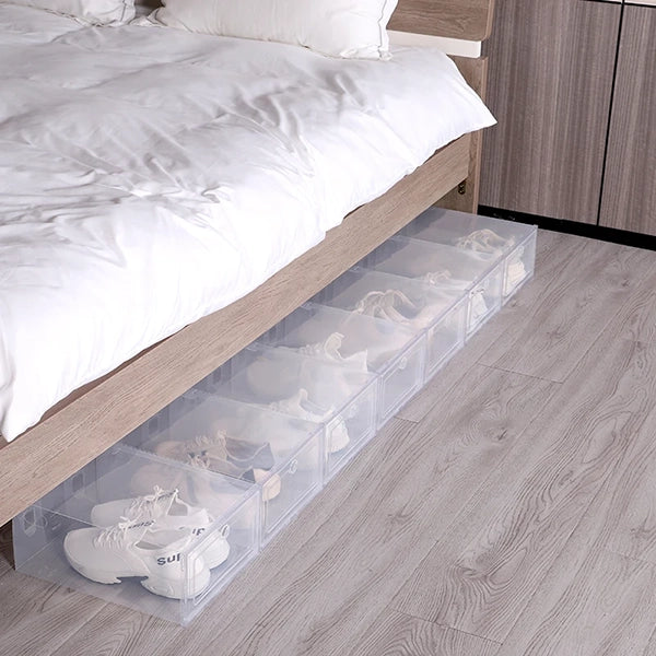 6pcs Clear Shoe Box Stackable Plastic Organizer - Image 7