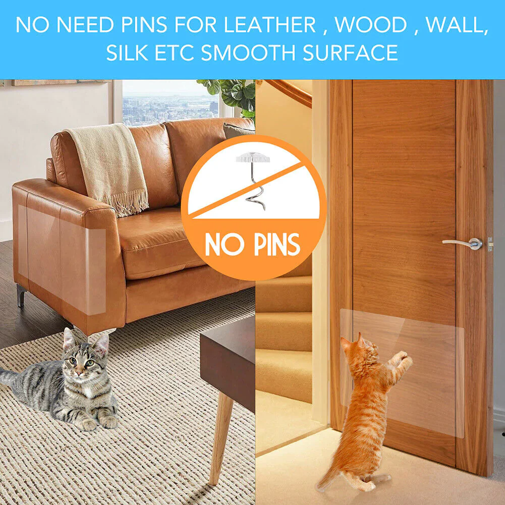 8PC Cat Scratch Furniture Protector Guards Anti-Scratch Couch Protector Pads - Image 3