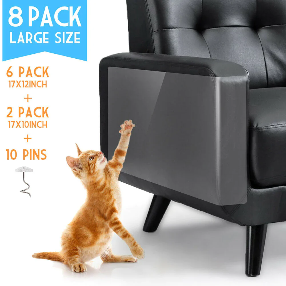 8PC Cat Scratch Furniture Protector Guards Anti-Scratch Couch Protector Pads - Image 4