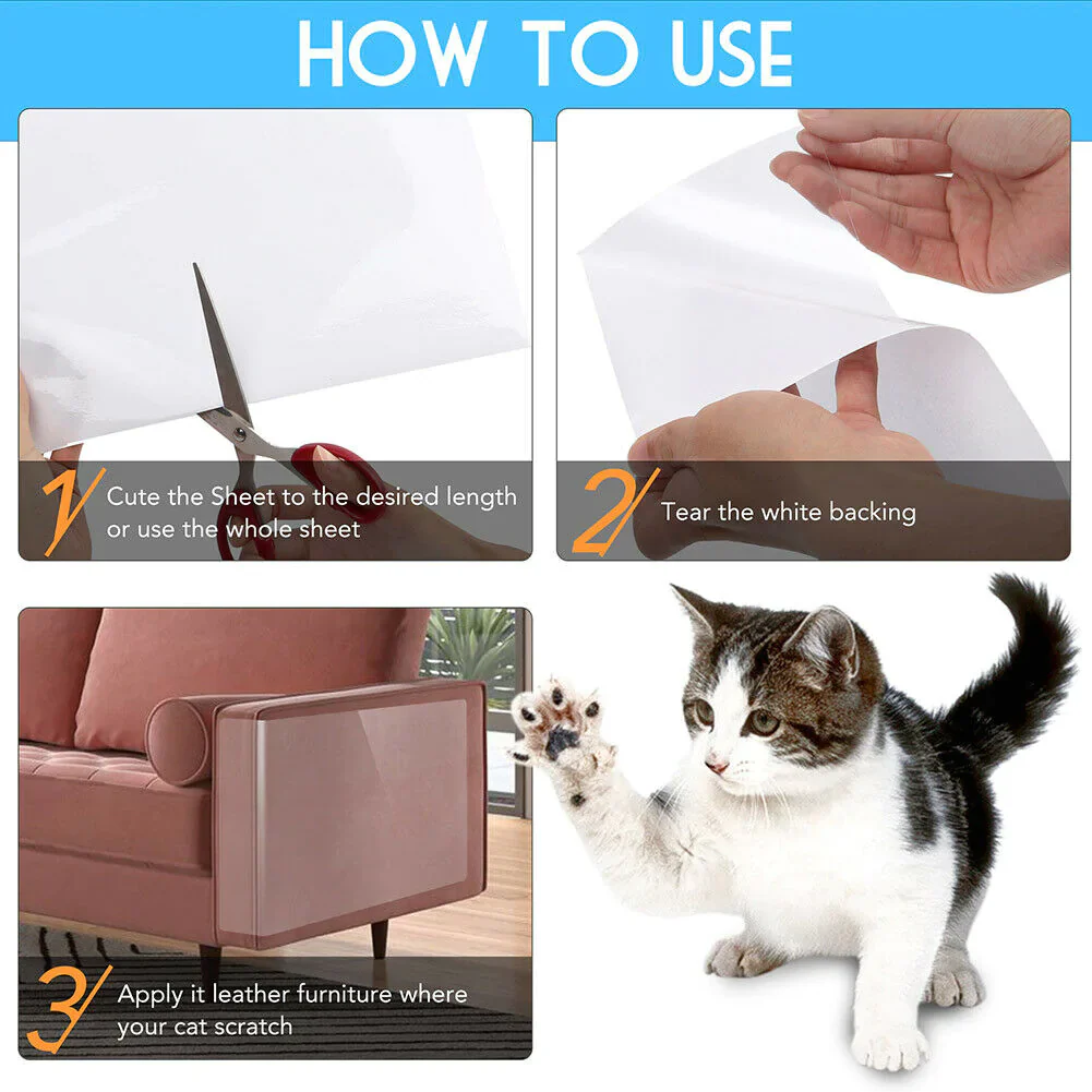8PC Cat Scratch Furniture Protector Guards Anti-Scratch Couch Protector Pads - Image 8