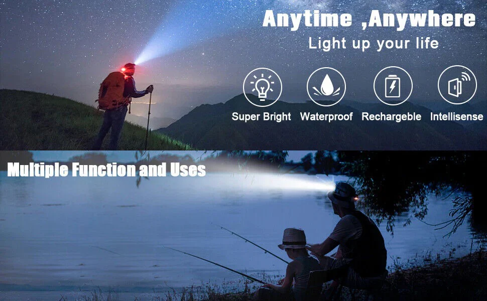 990000LM Rechargeable LED Headlamp - Image 12