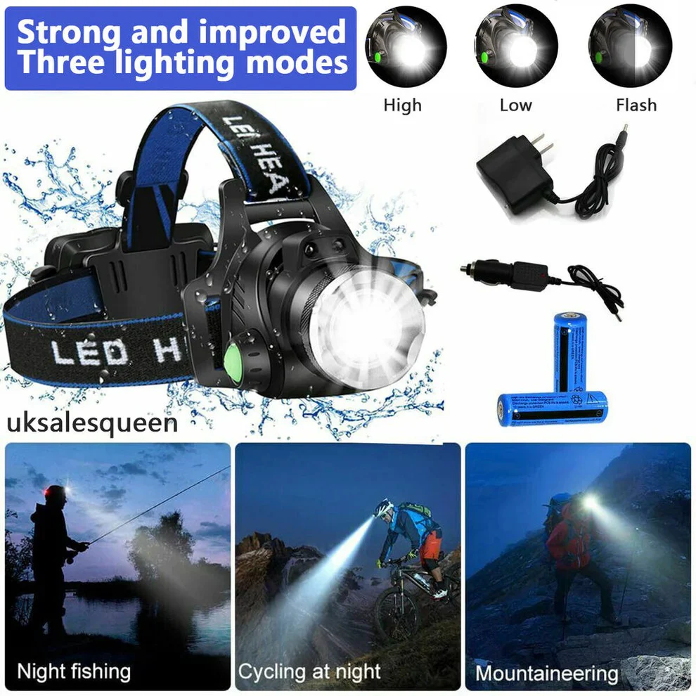 990000LM Rechargeable LED Headlamp - Image 15