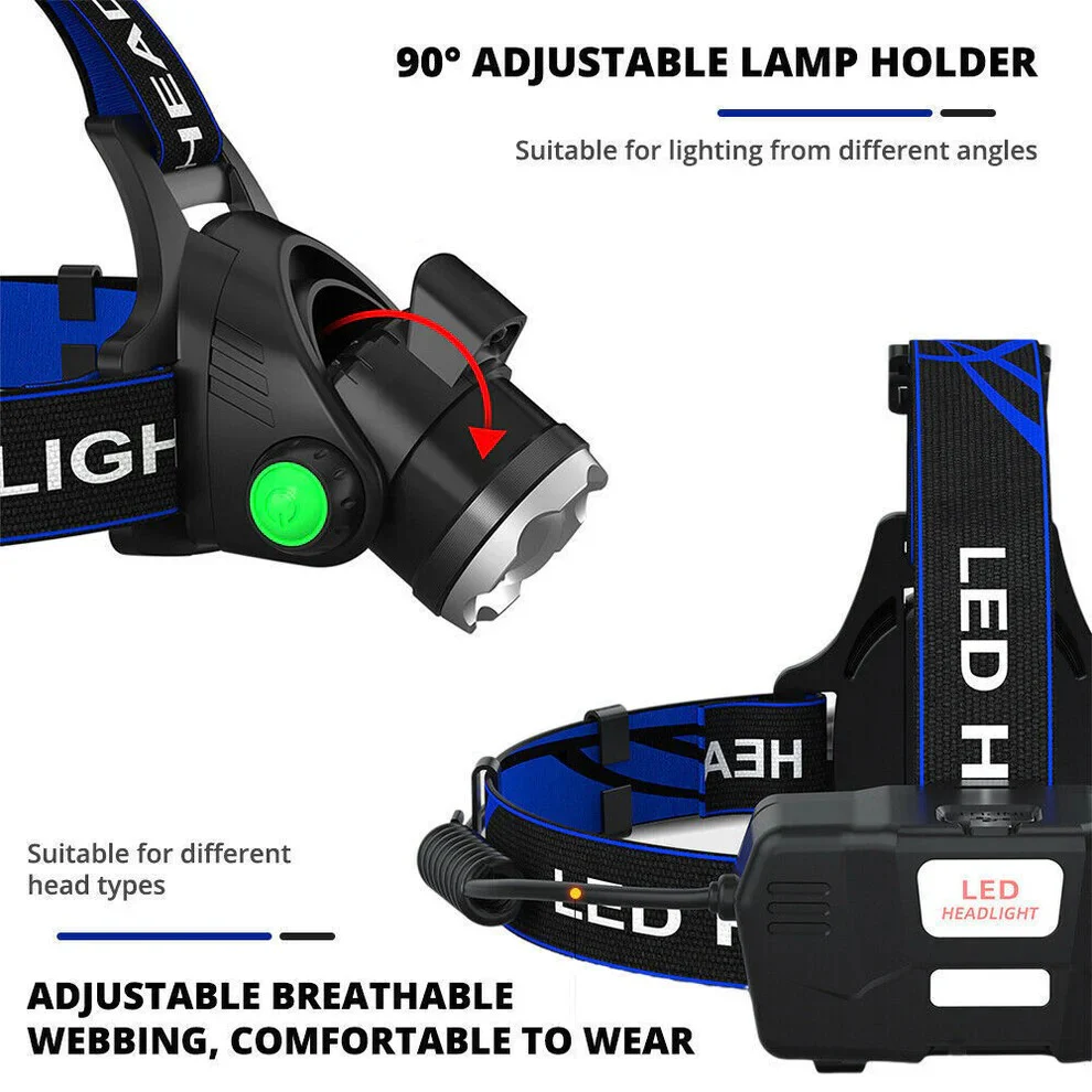 990000LM Rechargeable LED Headlamp - Image 7
